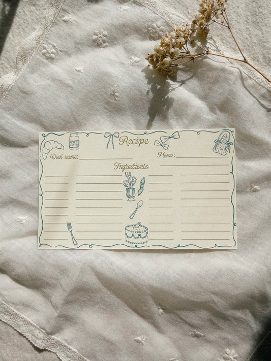 Just A Girl Recipe card